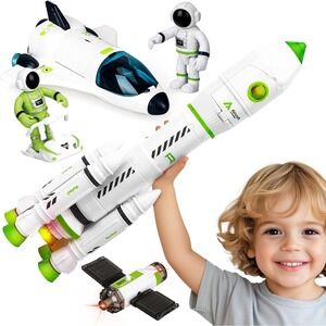 TOY Life Space Shuttle Adventure Set Toy Rocket Astronaut Spaceship Satellite